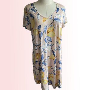 Soma cool nights sleep shirt - rare lemon floral pattern - gently worn